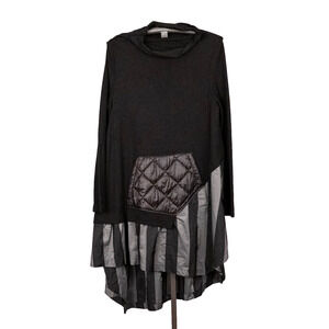 Alembika SZ 4 Whisper Jersey Mixed Media Tunic US 12-14 Lagenlook Asymmetric Art